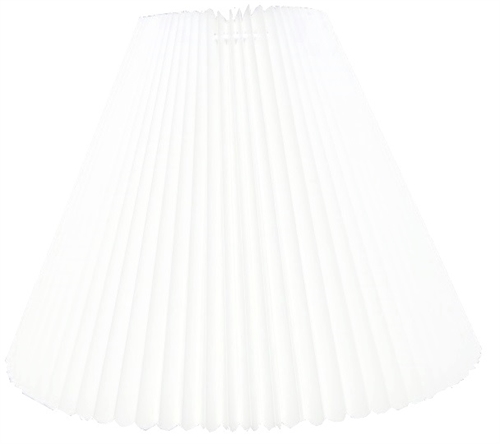 Lampeskærm med runde kanter Plissé 9,5x18x25 Hvid plastik L-E27